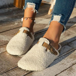 Slippers Plush Lined Open-Back Non-Slip Sole
