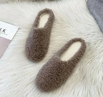 Slippers Wool Upper Faux-Wool Lining Padded Footbed