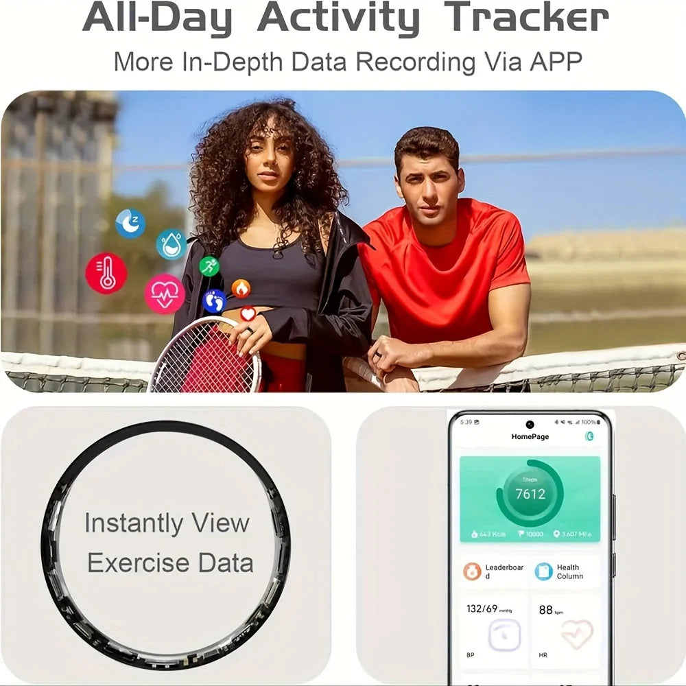 Smart Ring Waterproof Sleep & Heart Rate Tracking