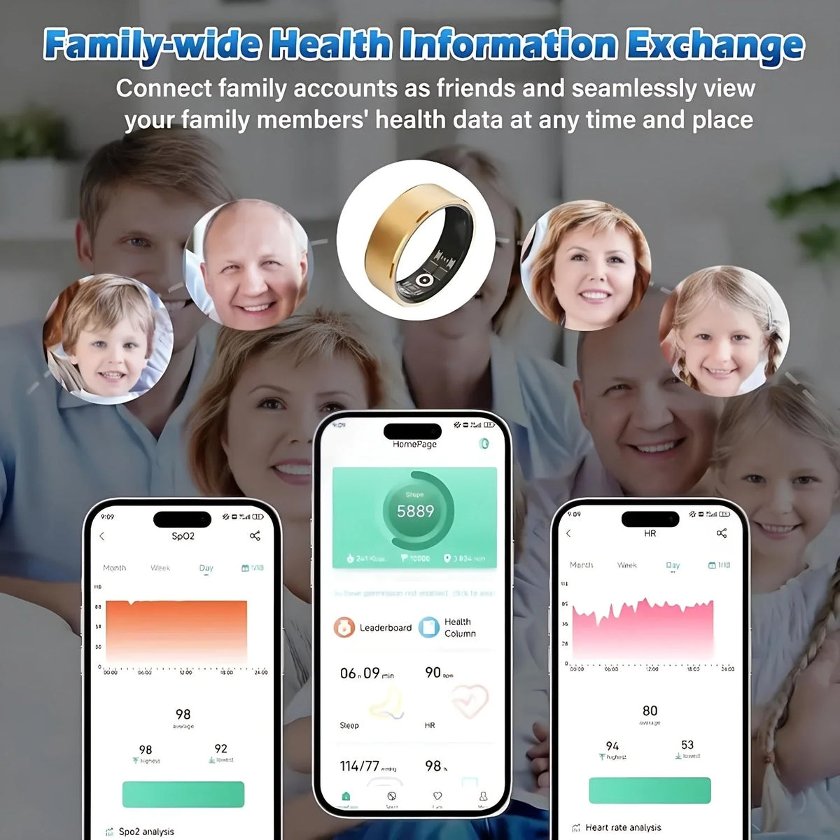 Smart Ring Waterproof Sleep & Heart Rate Tracking