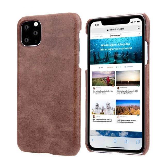 Smartphone Case Leather Shockproof Matte Vintage Style