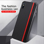 Smartphone Case PU Leather Carbon Fiber Texture Scratch & Shock Protection