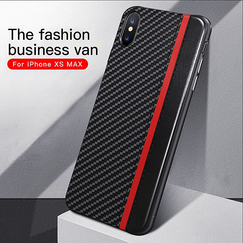 Smartphone Case PU Leather Carbon Fiber Texture Scratch & Shock Protection