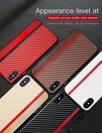 Smartphone Case PU Leather Carbon Fiber Texture Scratch & Shock Protection