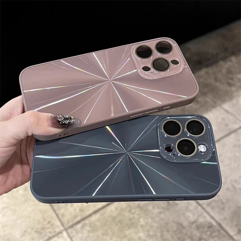 Smartphone Case Reflective Aurora Design Full Coverage Slim Fit