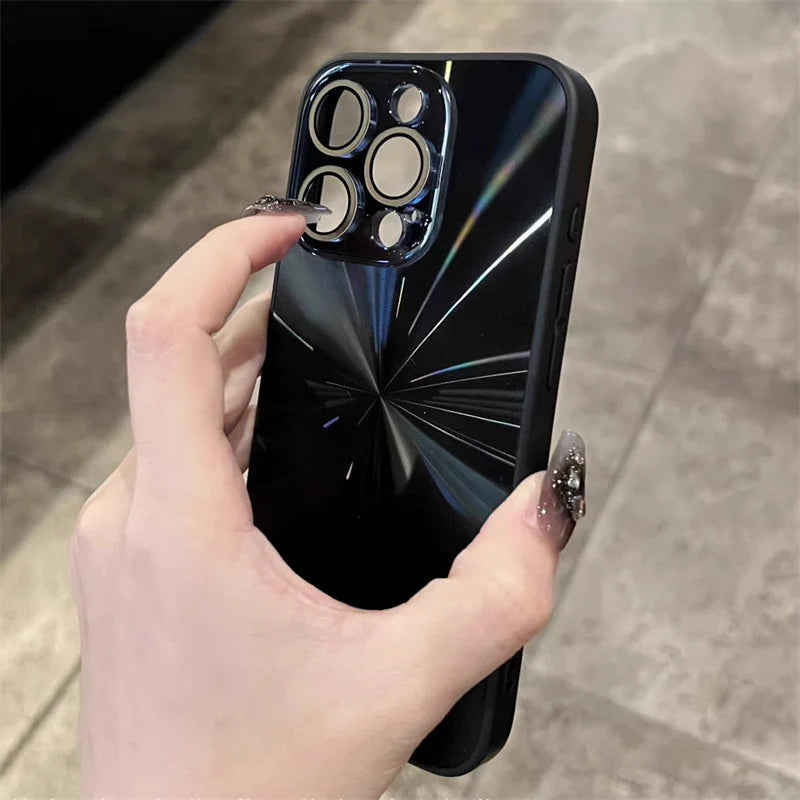 Smartphone Case Reflective Aurora Design Full Coverage Slim Fit