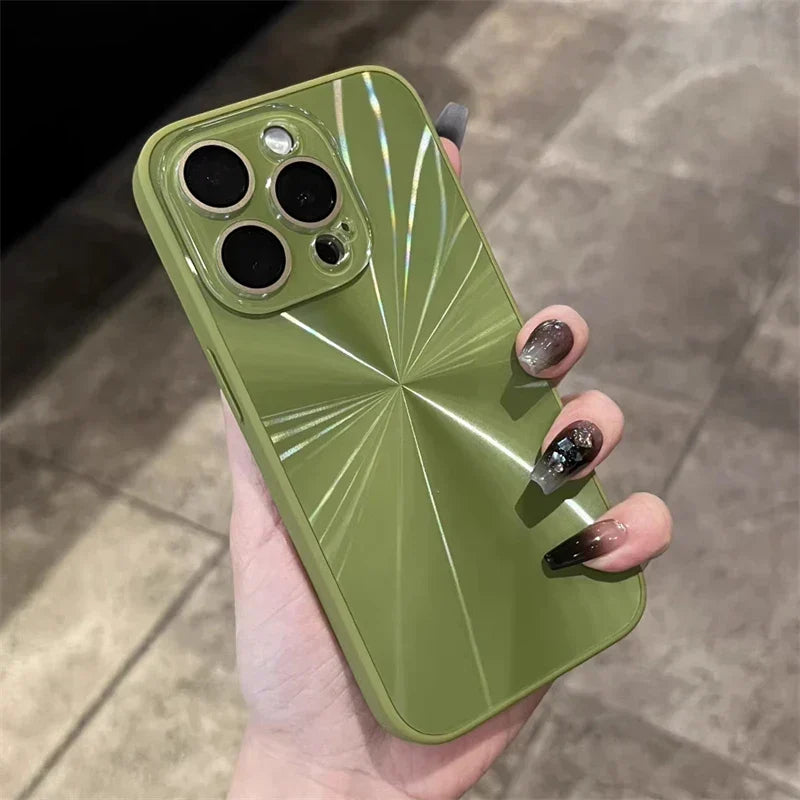 Smartphone Case Reflective Aurora Design Full Coverage Slim Fit