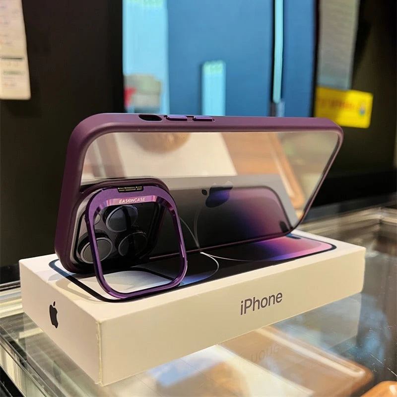Smartphone Case Shock-Resistant Built-In Camera Lens Protector Transparent
