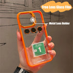 Smartphone Case Shock-Resistant Built-In Camera Lens Protector Transparent