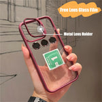Smartphone Case Shock-Resistant Built-In Camera Lens Protector Transparent