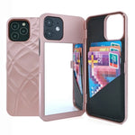 Smartphone Wallet Case Built-In Mirror Card Storage Shock-Resistant Protection