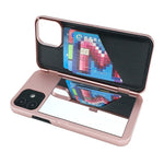 Smartphone Wallet Case Built-In Mirror Card Storage Shock-Resistant Protection