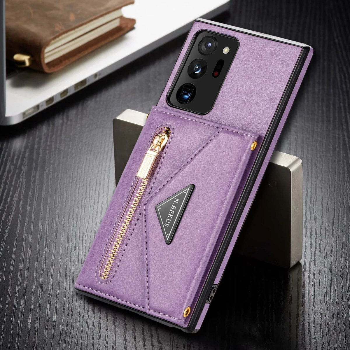 Smartphone Wallet Case PU Leather Wrist Strap
