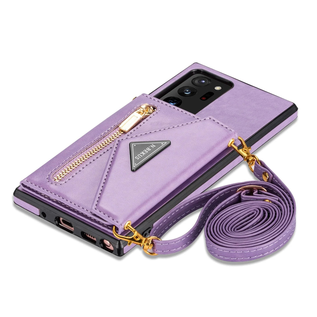 Smartphone Wallet Case PU Leather Wrist Strap