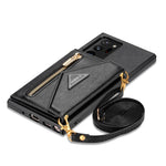 Smartphone Wallet Case PU Leather Wrist Strap