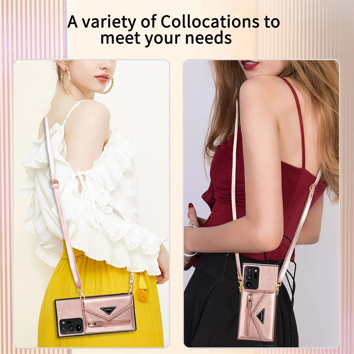 Smartphone Wallet Case PU Leather Wrist Strap