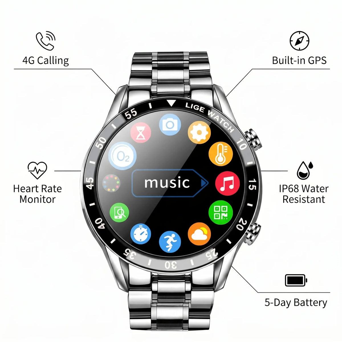 Smartwatch 4G LTE Calling & GPS Navigation