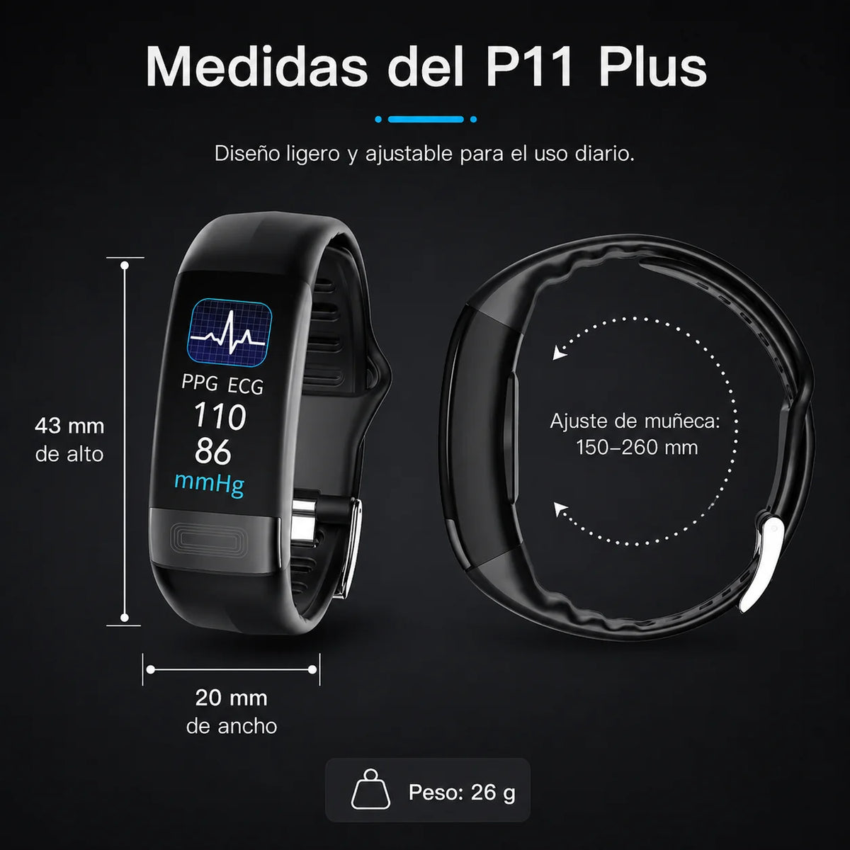 Smartwatch ECG Sleep Tracking Water-Resistant IP67