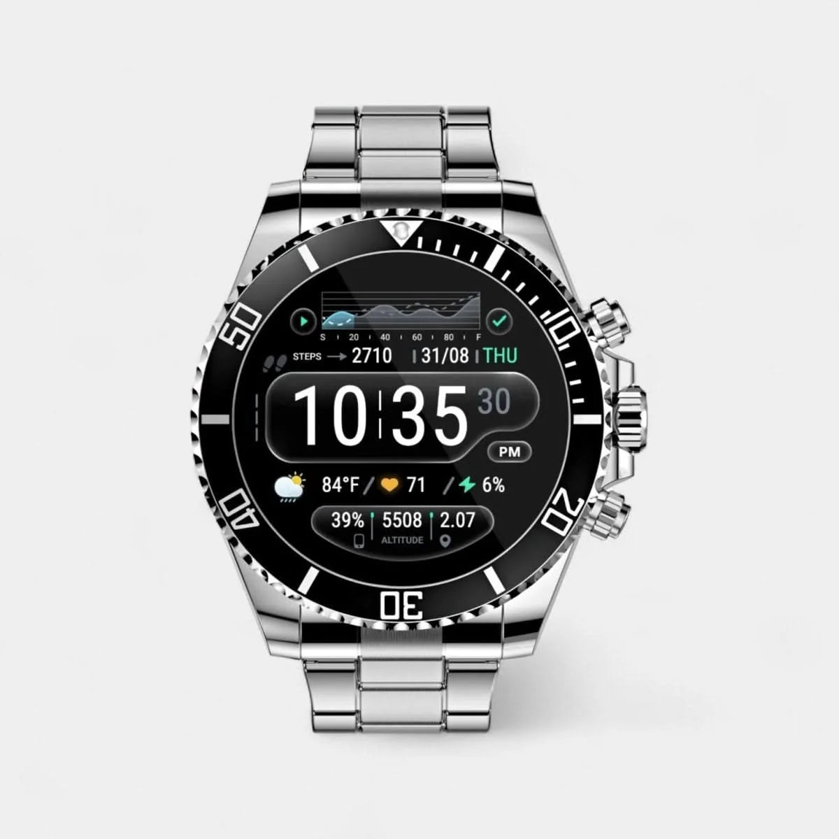 Smartwatch GPS Navigation Health Monitoring 21-Day Battery