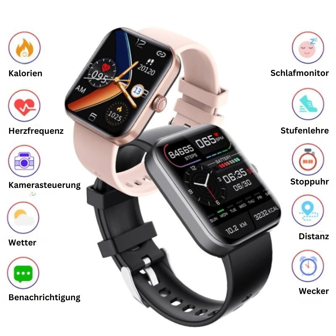 Smartwatch Non-Invasive Glucose Monitoring Heart Rate & Sleep Tracking