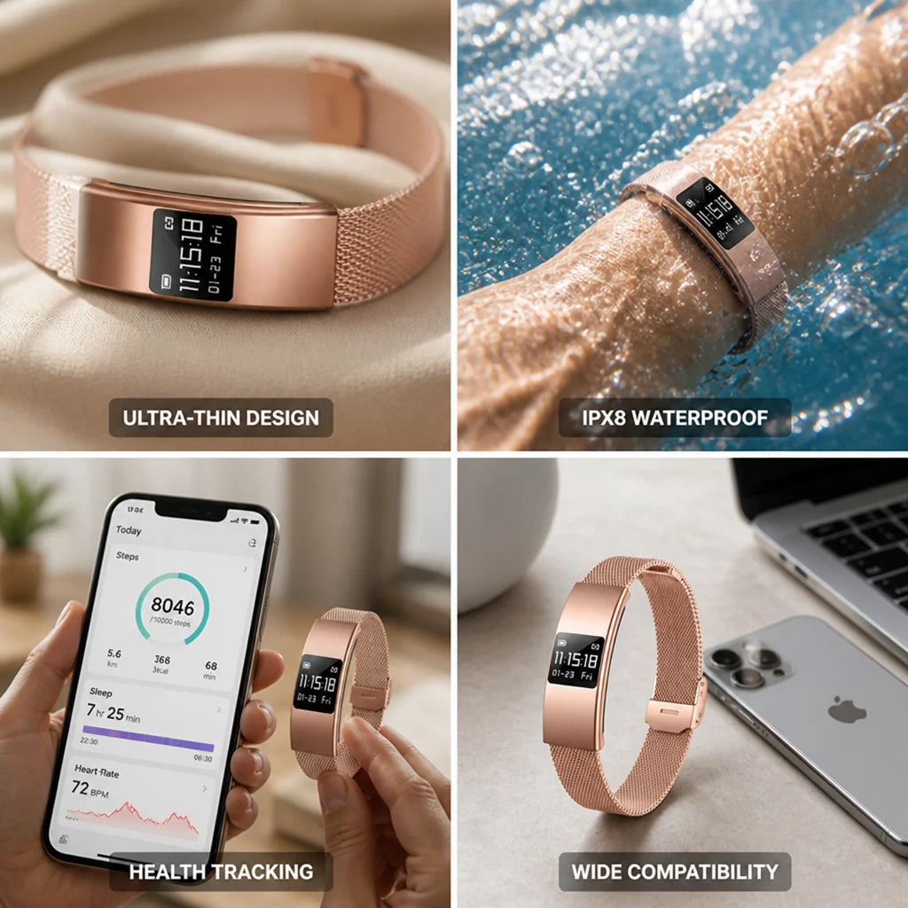 Smartwatch Ultra-Thin IPX8 Waterproof Health Tracking