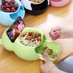 Snack Bowl Built-In Phone Holder Removable Drawer