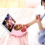 Snack Bowl Built-In Phone Holder Removable Drawer