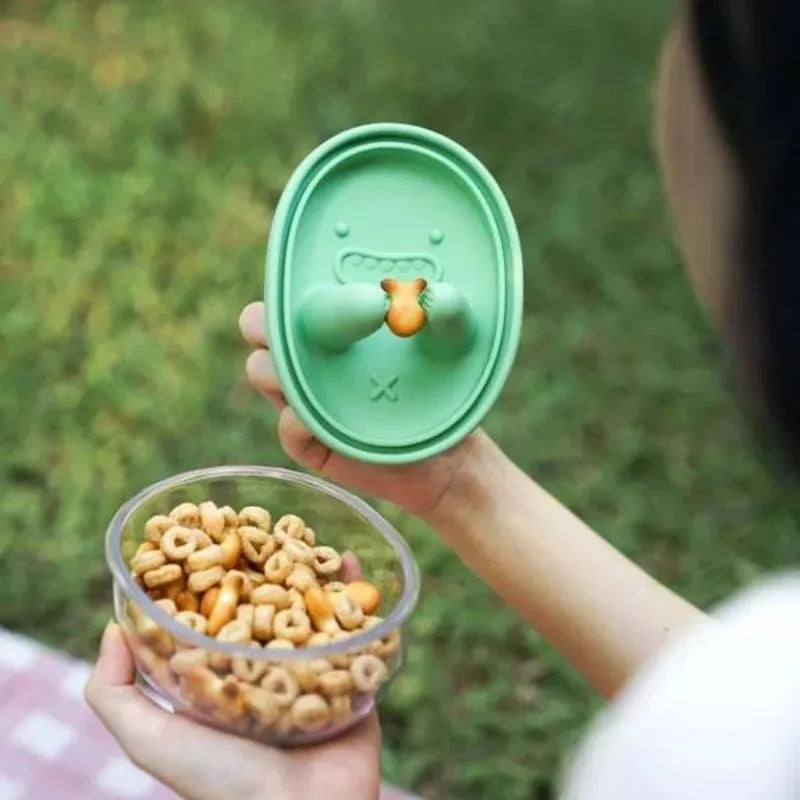 Snack Bowl Silicone One-Press Dispenser