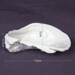Snack Plate Ceramic Oyster Shell Shape Textured Design
