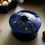 Snack Plate Rotating Ceramic 5 Compartments Star Pattern