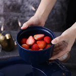 Snack Plate Rotating Ceramic 5 Compartments Star Pattern