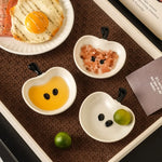 Snack Plates Apple-Shaped Ceramic Set of 4 & Stand