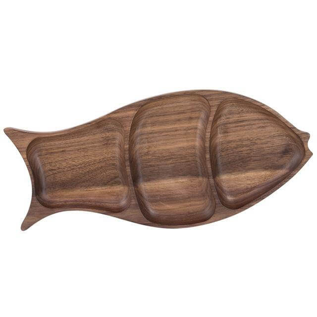 Snack Plates Fish-Shaped Natural Fir Wood