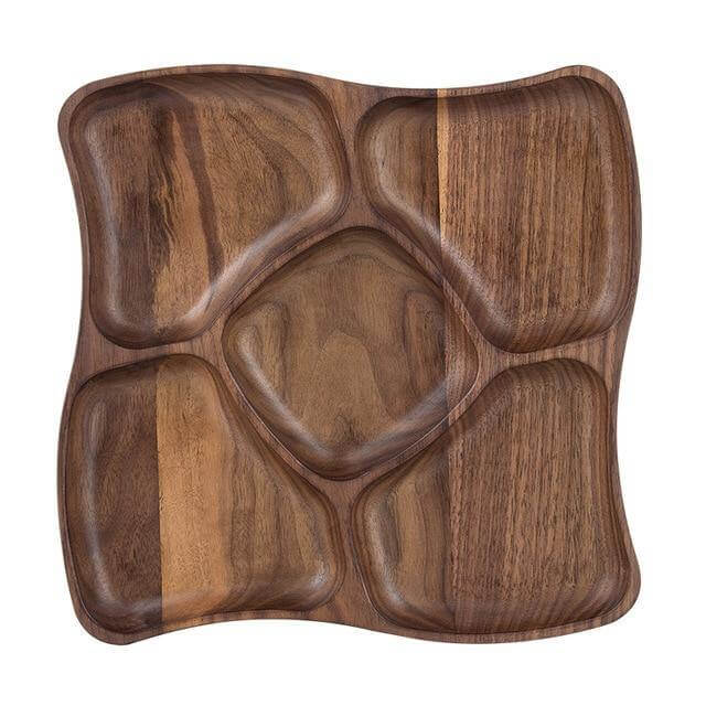Snack Plates Fish-Shaped Natural Fir Wood