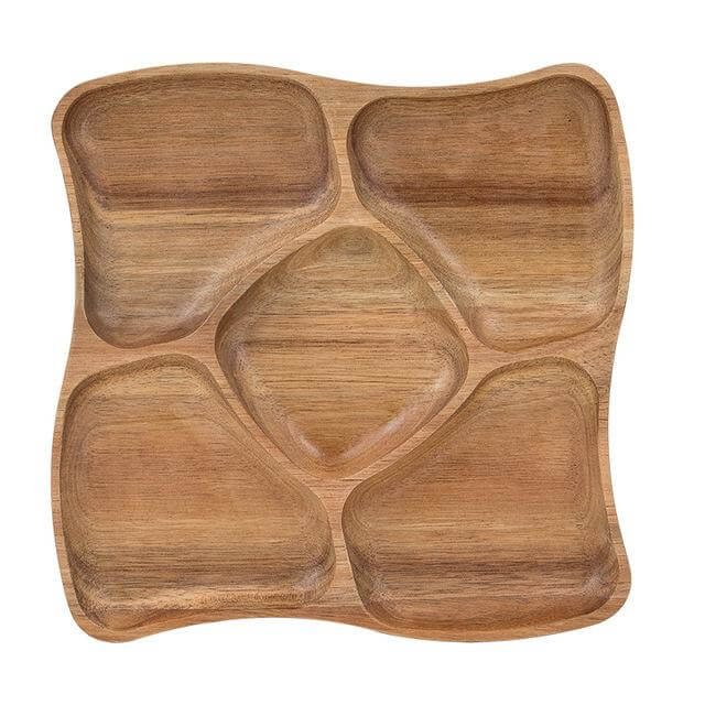 Snack Plates Fish-Shaped Natural Fir Wood