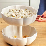 Snack Storage Box Double-Layer Compartments Wheat Fiber & PP