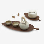 Snack Tray Solid Walnut Leaf-Shaped