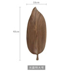 Snack Tray Solid Walnut Leaf-Shaped