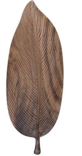 Snack Tray Solid Walnut Leaf-Shaped
