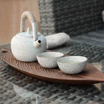 Snack Tray Solid Walnut Leaf-Shaped