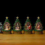 Snow Globe Christmas Tree Shape Glitter Swirl Battery Free