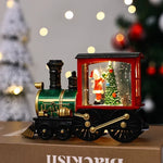 Snow Globe Lamp Glass Dome Warm LED Wooden Base