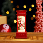 Snow Globe Lamp Glass Dome Warm LED Wooden Base