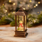 Snow Globe Lantern LED Lights & Shimmering Snow