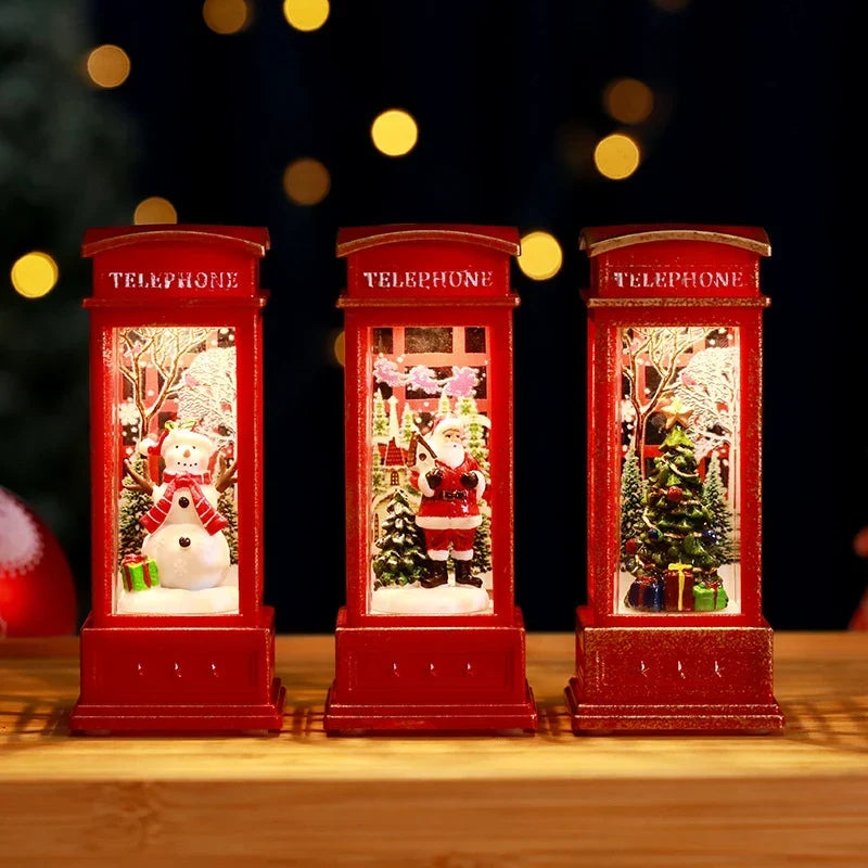 Snow Globe Lantern LED Lights & Shimmering Snow