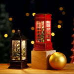 Snow Globe Lantern LED Lights & Shimmering Snow