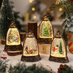 Snow Globe Lantern Snowman Scene & LED Lighting