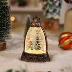 Snow Globe Lantern Snowman Scene & LED Lighting