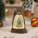 Snow Globe Lantern Snowman Scene & LED Lighting