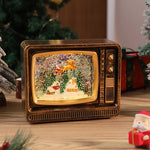 Snow Globe Retro Television Santa & Reindeer